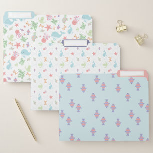 Personalized Ocean Animals Cute Whale Kids Pastel File Folder