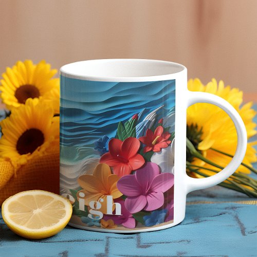 Personalized Ocean Aura Mix 3D look Beach Coffee Mug