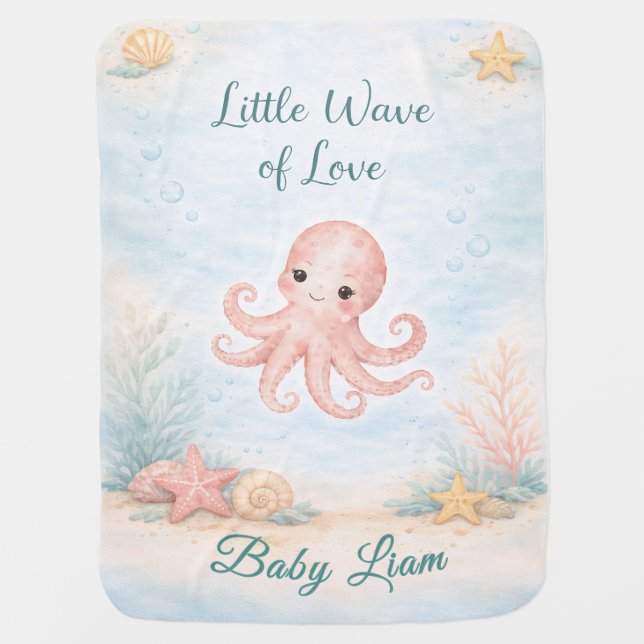 Personalized Ocean Baby Blanket (Front)