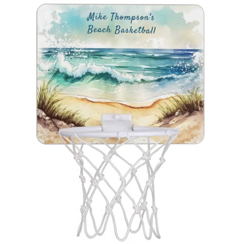 Personalized Ocean Beach Basketball Mini Basketball Hoop