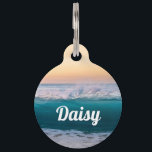 Personalized Ocean Beach Round Dog Cat Pet ID Tag<br><div class="desc">Add your information to this ocean tag to keep your pet safe!</div>