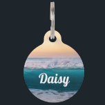 Personalized Ocean Beach Round Dog Cat Pet ID Tag<br><div class="desc">Add your information to this ocean tag to keep your pet safe!</div>