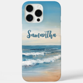 Personalized Ocean Beach Vacation Scene iPhone 16 Pro Max Case