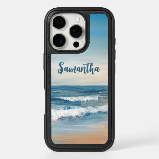 Personalized Ocean Beach Vacation Scene iPhone 16 Pro Case