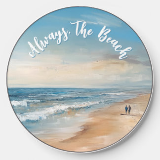 Personalized Ocean Beach Vacation Scene Wireless Charger