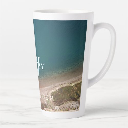 Personalized Ocean Beach View Latte Mug