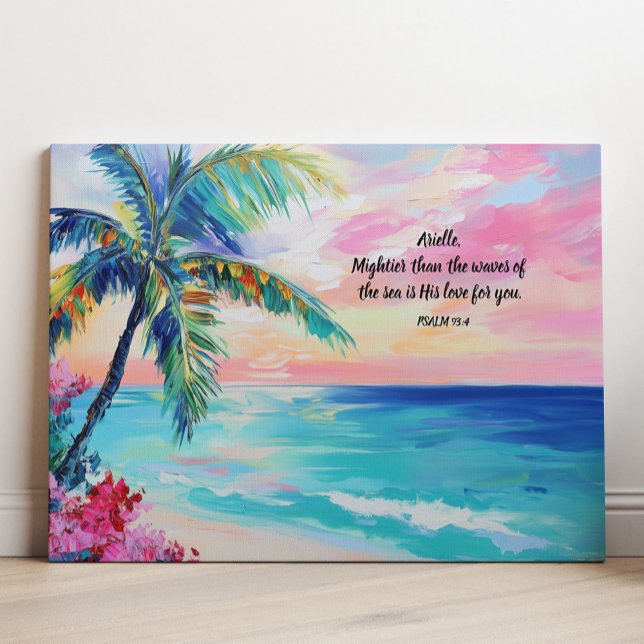 Personalized Ocean Bible Verse Psalm 93: Canvas Print (Creator Uploaded)