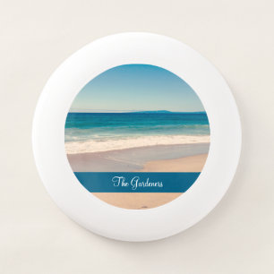 Personalized Ocean Blue Monterey Bay Beach Photo Wham-O Frisbee