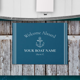 Personalized Ocean Blue Nautical Doormat 🌊⚓