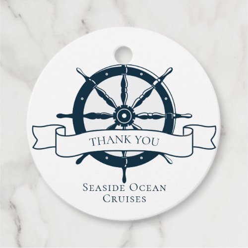 Personalized Ocean Cruise Vintage Nautical Wheel Favor Tags