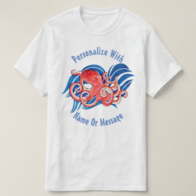 PERSONALIZED Ocean Octopus T-Shirt (Design Front)