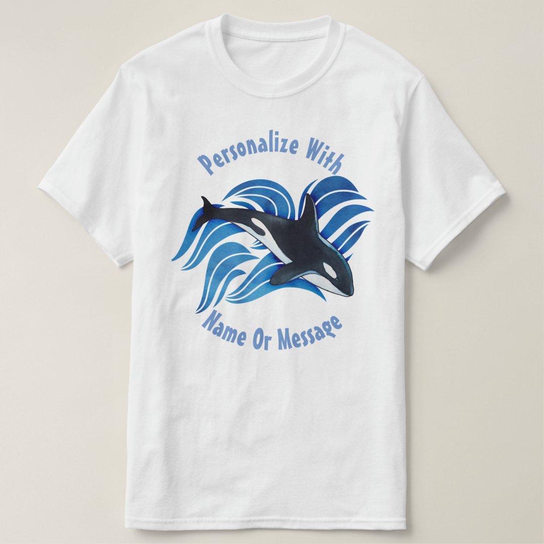 PERSONALIZED Ocean Orca T-Shirt | Zazzle