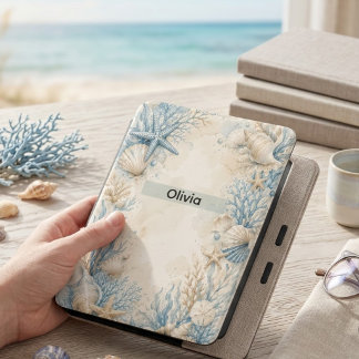 Personalized Ocean Seashell Kindle Case