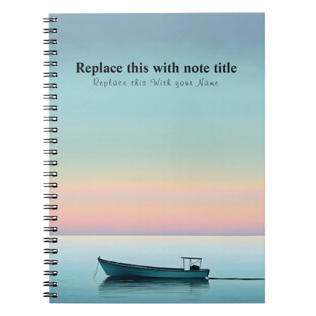 Personalized Ocean Sunset Notebook (Front)