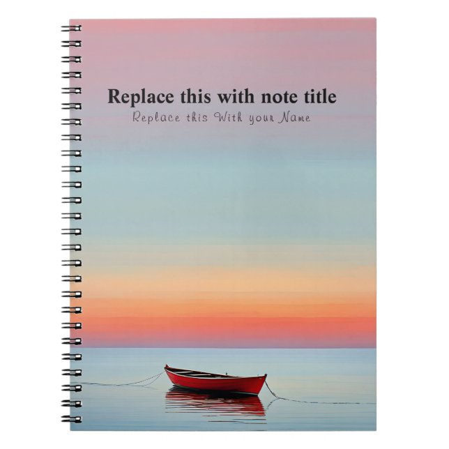 Personalized Ocean Sunset Notebook (Front)