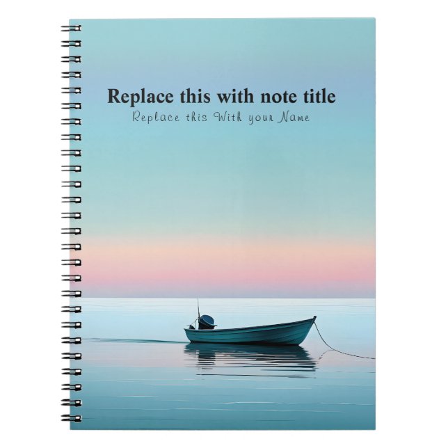 Personalized Ocean Sunset Notebook (Front)