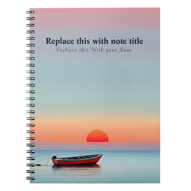Personalized Ocean Sunset Notebook (Front)