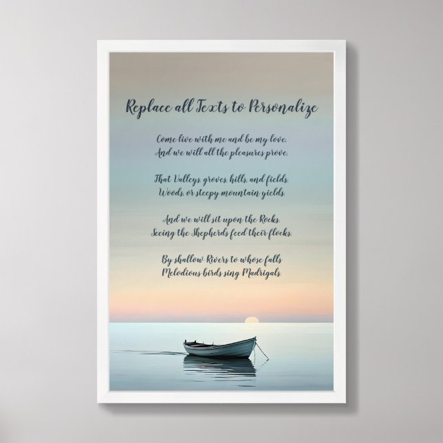 Personalized Ocean Sunset Positivity Poster (Framed Front)