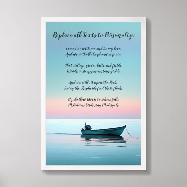 Personalized Ocean Sunset Positivity Poster (Framed Front)