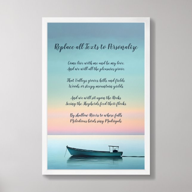 Personalized Ocean Sunset Positivity Poster (Framed Front)