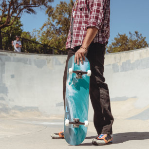 Personalized Ocean Wave Theme Skateboard