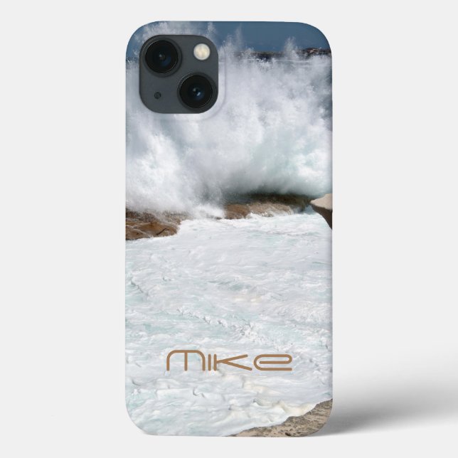 Personalized Ocean Waves Case-Mate iPhone 13 Case (Back)