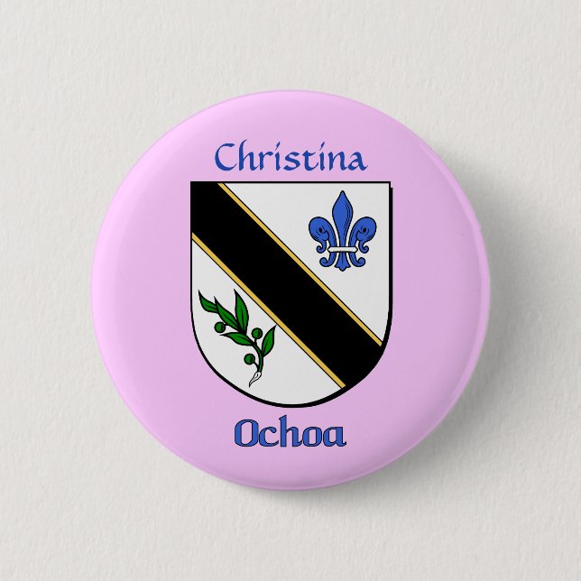 Personalized Ochoa Historical Shield Button (Front)