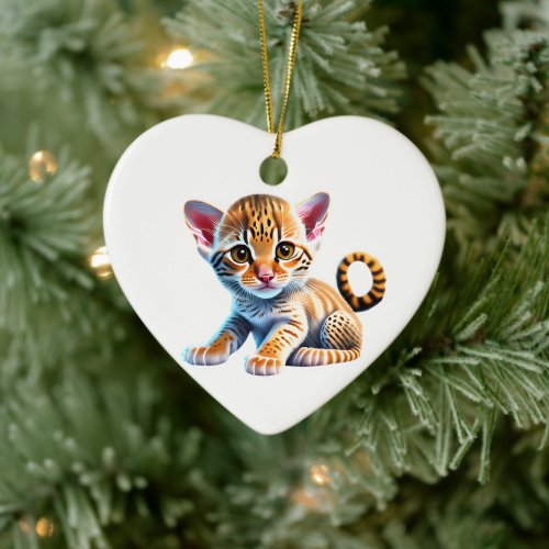 Personalized Ocicat Kitten Ceramic Ornament