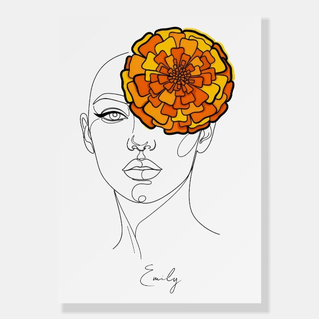 Personalized October Birth Flower Portrait Foam Board (Front)