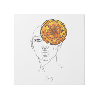 Personalized October Birth Flower Portrait Gallery Wrap