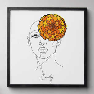 Personalized October Birth Flower Portrait Peel And Stick Photo Tile