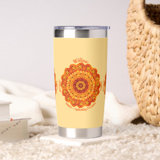 Personalized October Birth Month Flower Name Insulated Tumbler