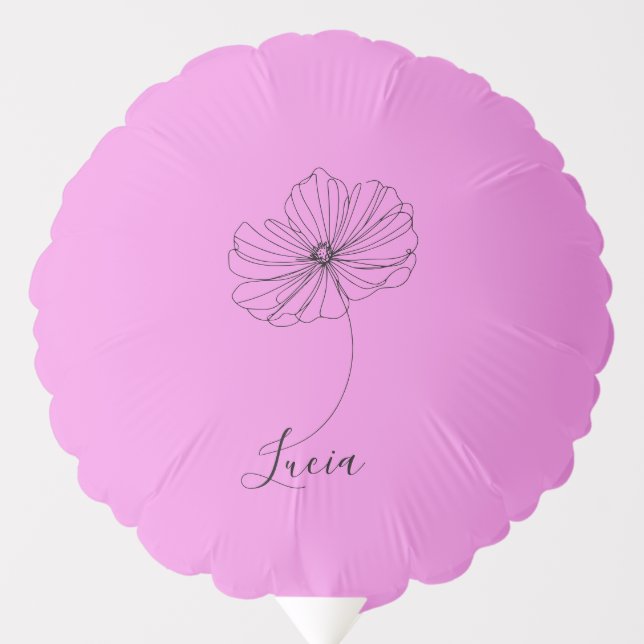Personalized October Cosmos Birth Flower Gift  Balloon (Front)