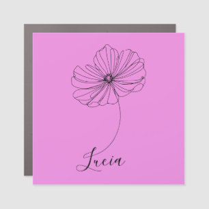Personalized October Cosmos Birth Flower Gift Car Magnet