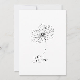 Personalized October Cosmos Birth Flower Gift Invitation