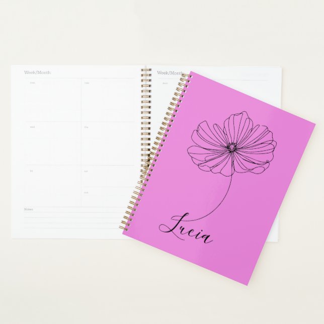 Personalized October Cosmos Birth Flower Gift  Planner (Display)