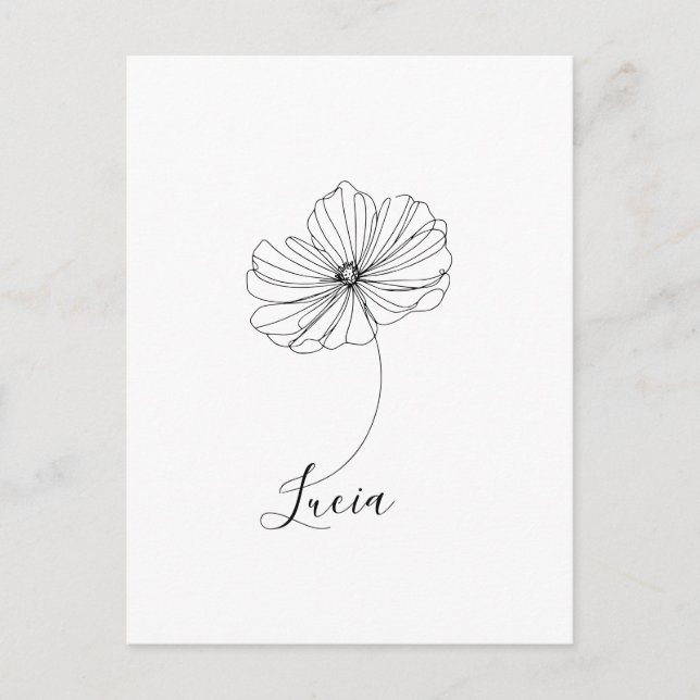 Personalized October Cosmos Birth Flower Gift  Postcard (Front)