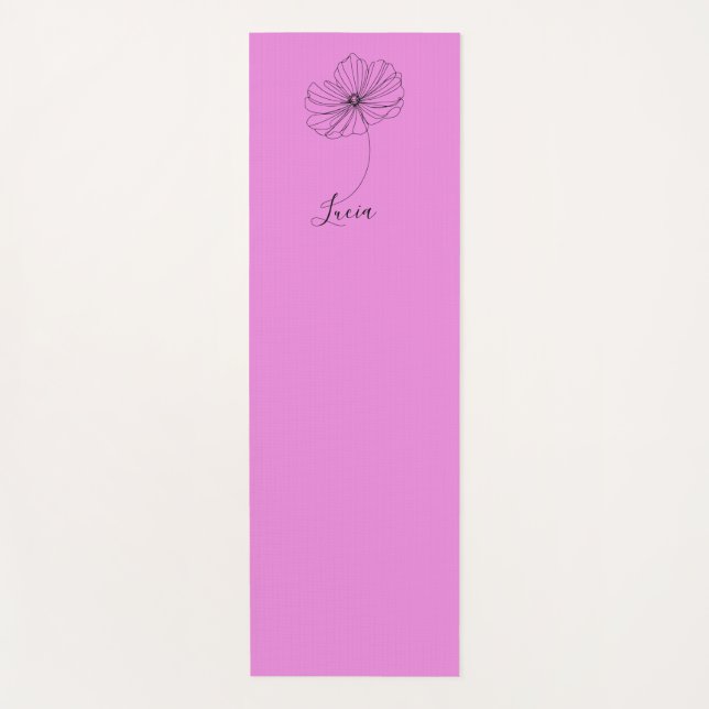 Personalized October Cosmos Birth Flower Gift  Yoga Mat (Front)
