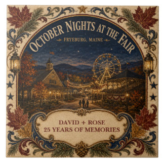Personalized October Nights Fryeburg Fair Maine Ceramic Tile