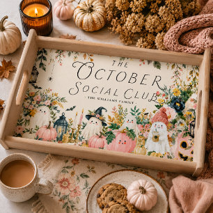 Personalized October Social Club Serving Tray