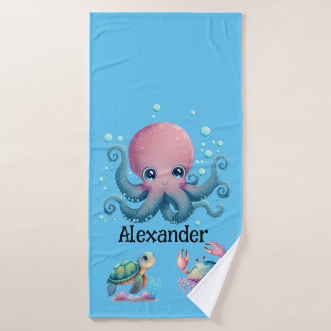 personalized octopus bath towel (Bath Towel)