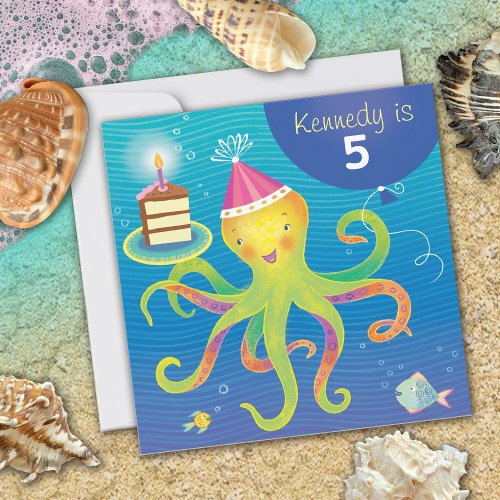 Personalized Octopus Birthday Invitation