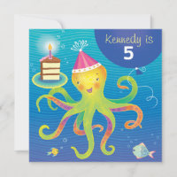 Personalized Octopus Birthday Invitation