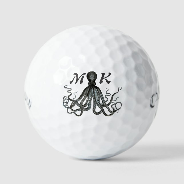 Personalized Octopus Design Callaway Golf Balls (Front)