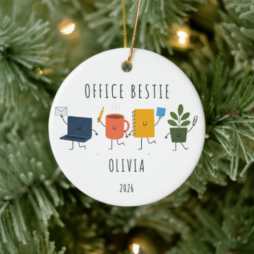 Personalized Office Bestie Christmas Ornament