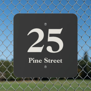 Personalized Office House Address Chic Minimalist  Metal Sign