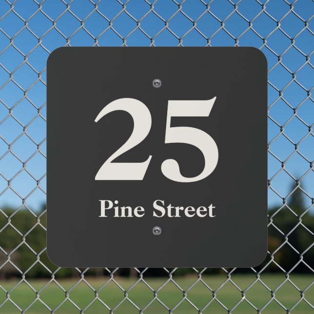 Personalized Office House Address Chic Minimalist  Metal Sign (In Situ(Fence))