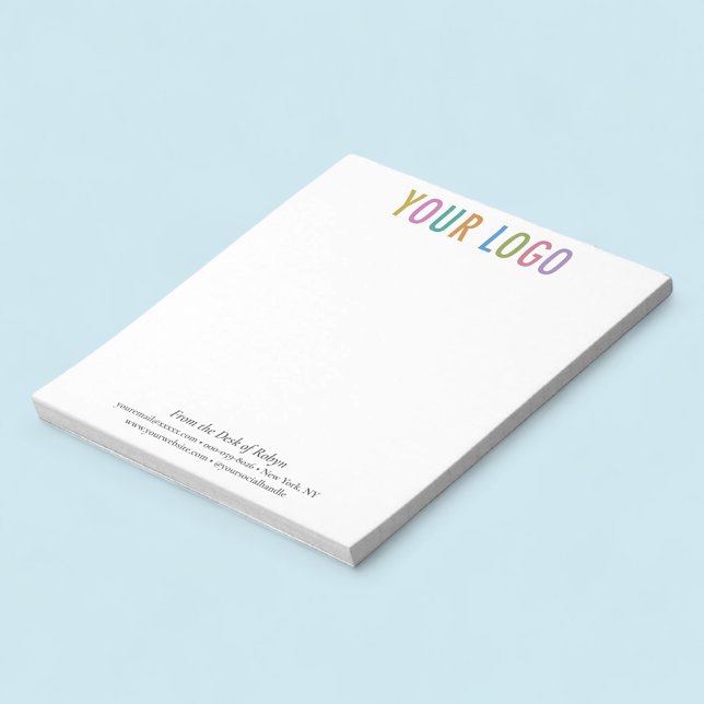 Personalized Office Notepad Custom Logo No Minimum (MISOOK White From the Desk of Notepad with Logo)