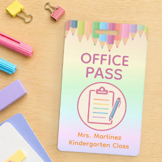 Personalized Office Pass Badge for Teachers