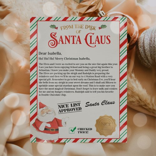 Personalized Official North Pole Letter From Santa
